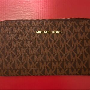 MK Brown and Gold Logo Wallet fantasy